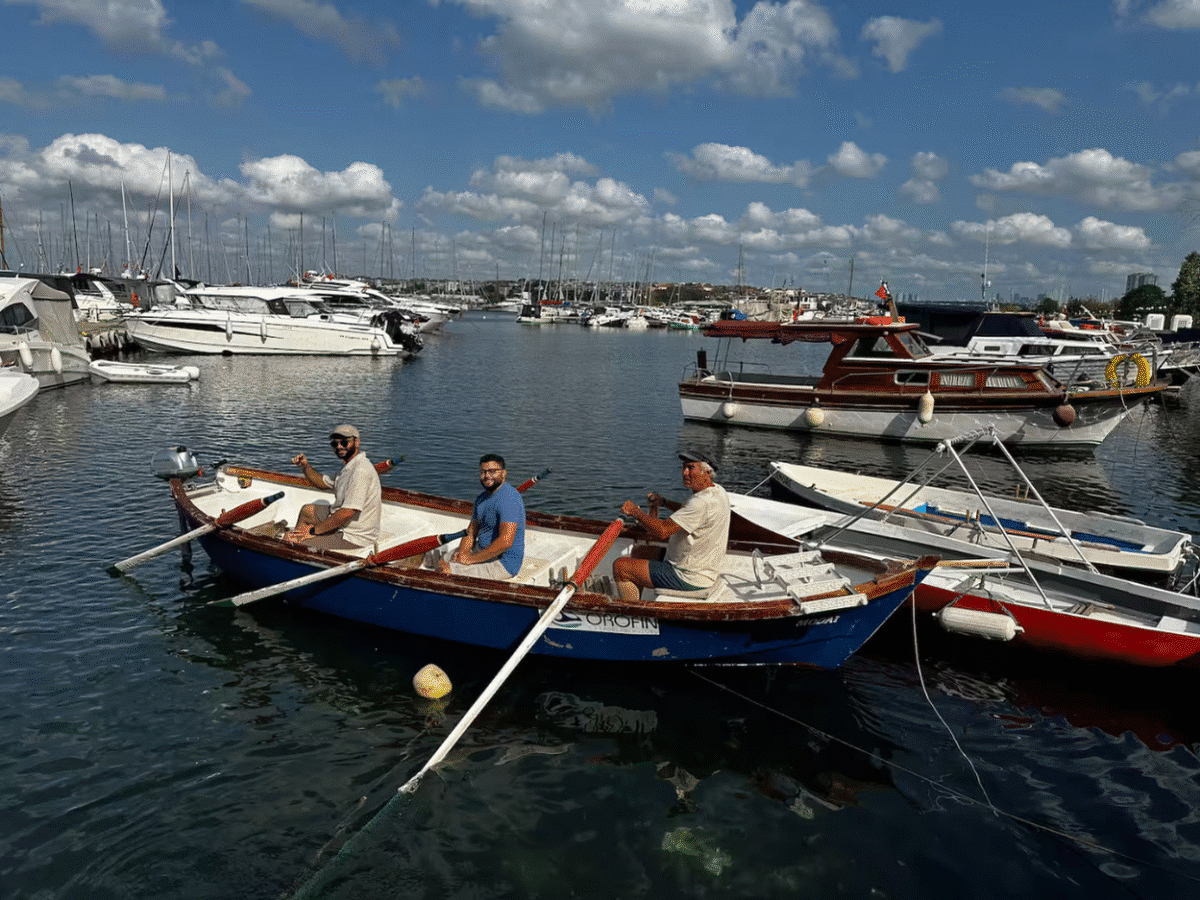 Rowing in Istanbul with a Traditional Wooden Boat