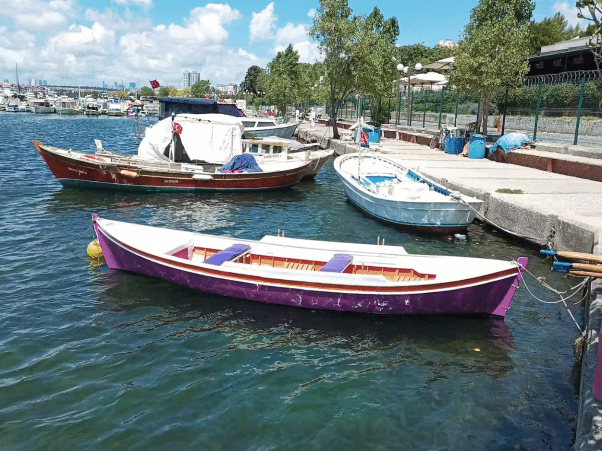 Rowing in Istanbul with a Traditional Wooden Boat